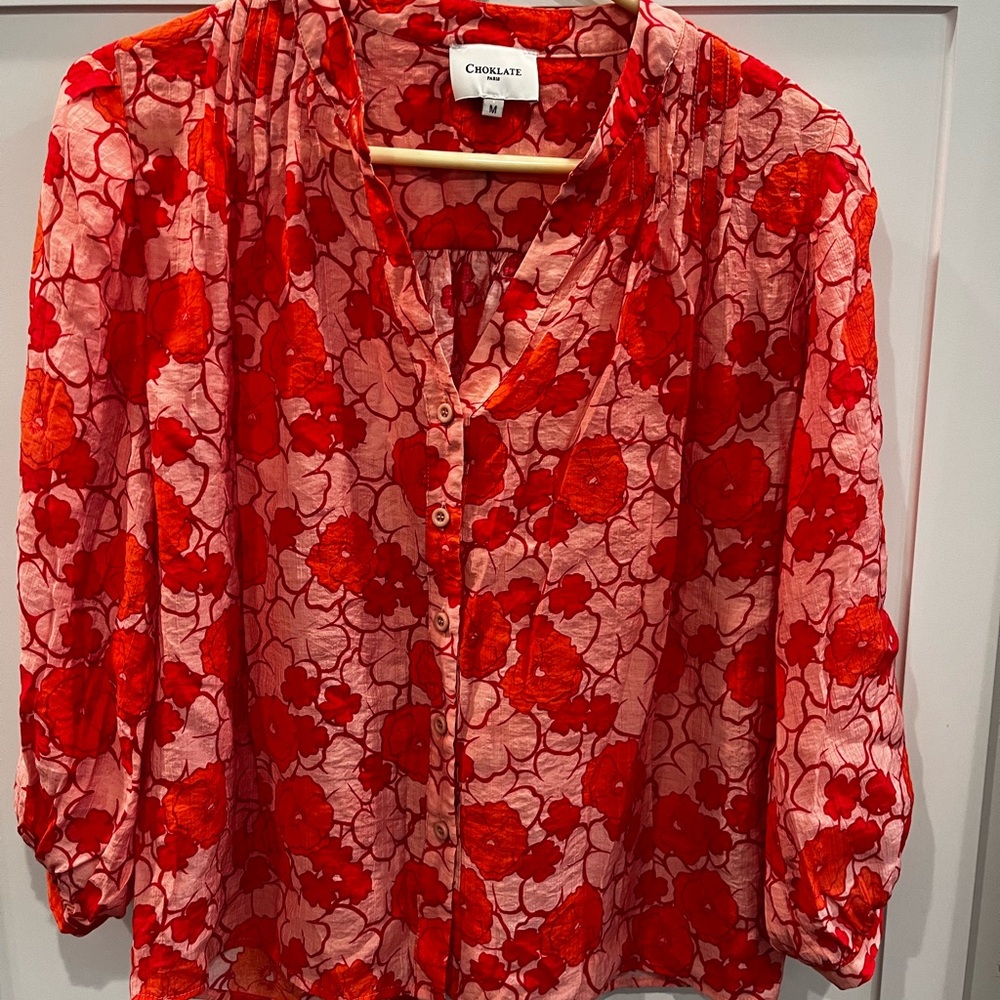 Floral blouse -Choklate
